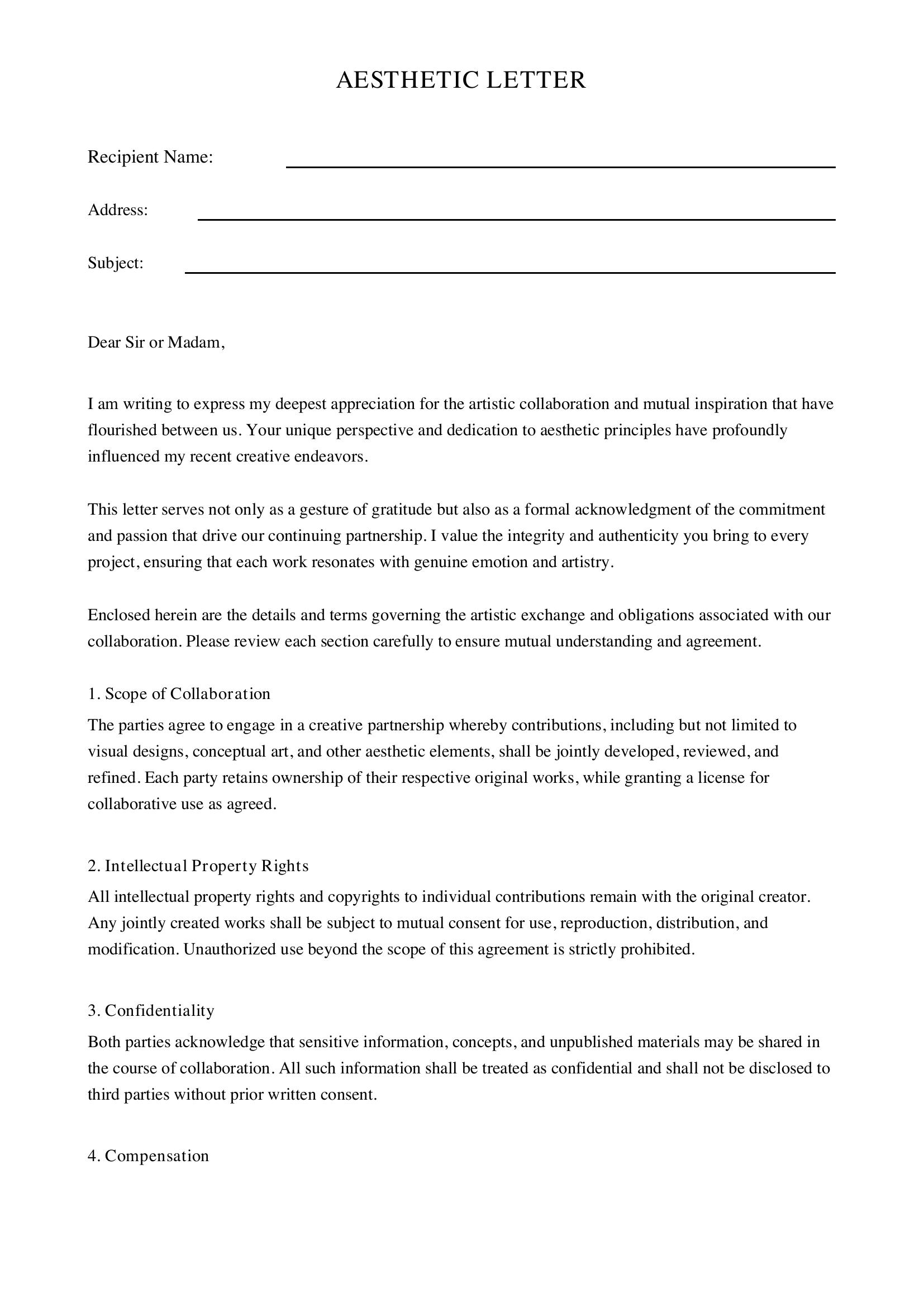 Aesthetic Letter Template - US