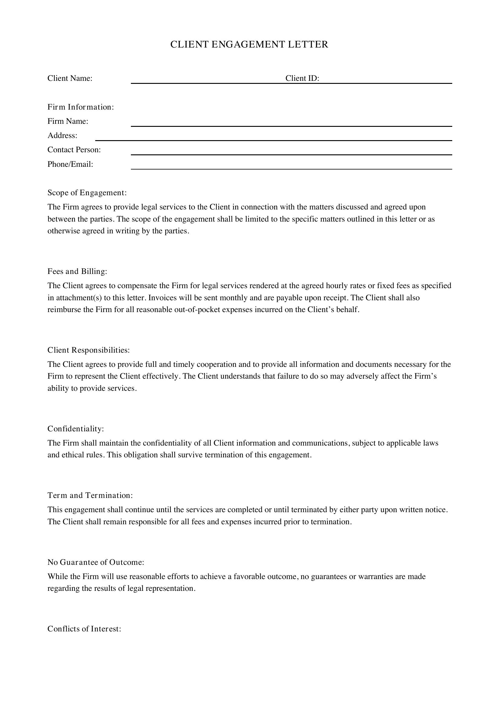 Client Letter Template - US