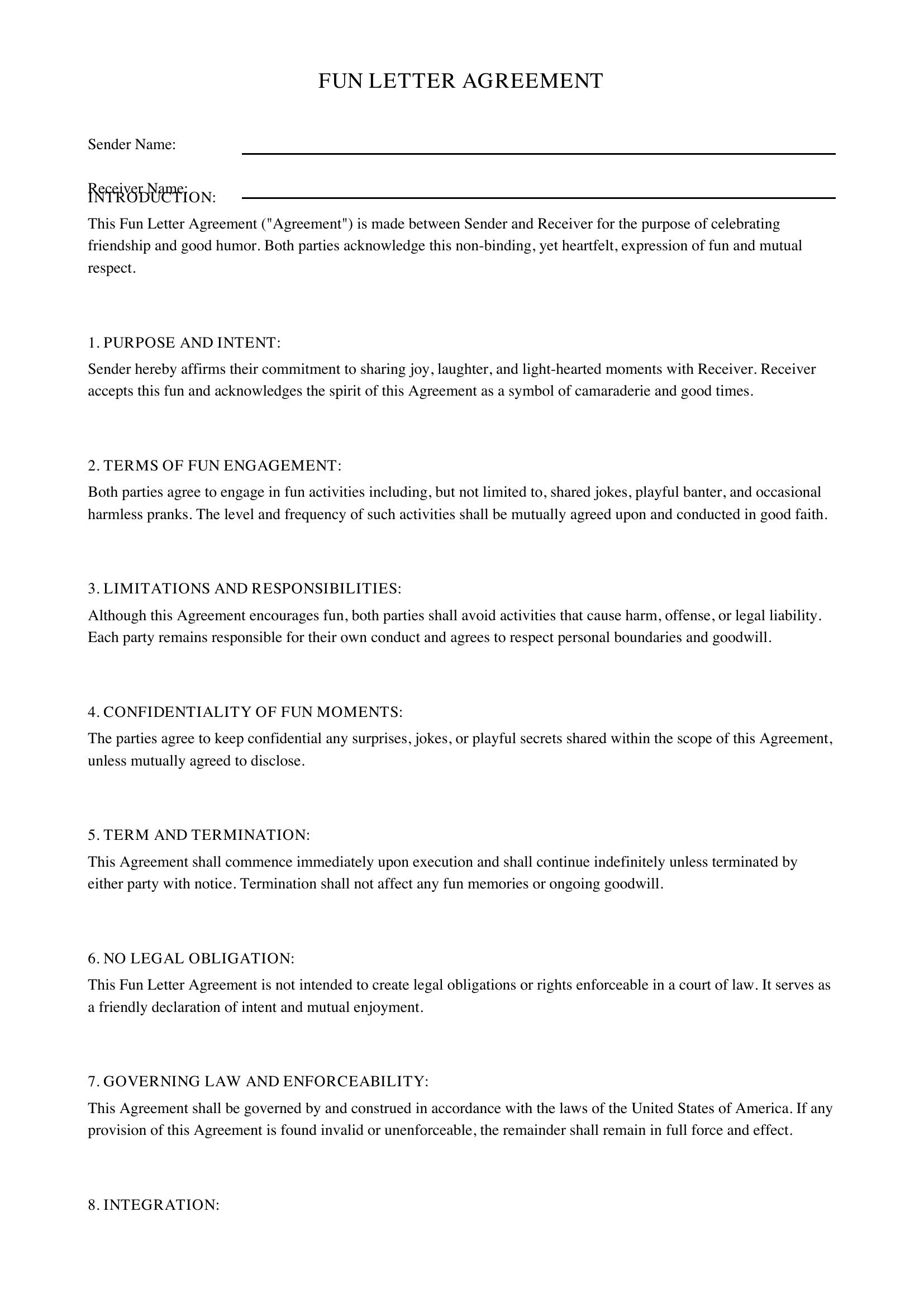 Fun Letter Template - US