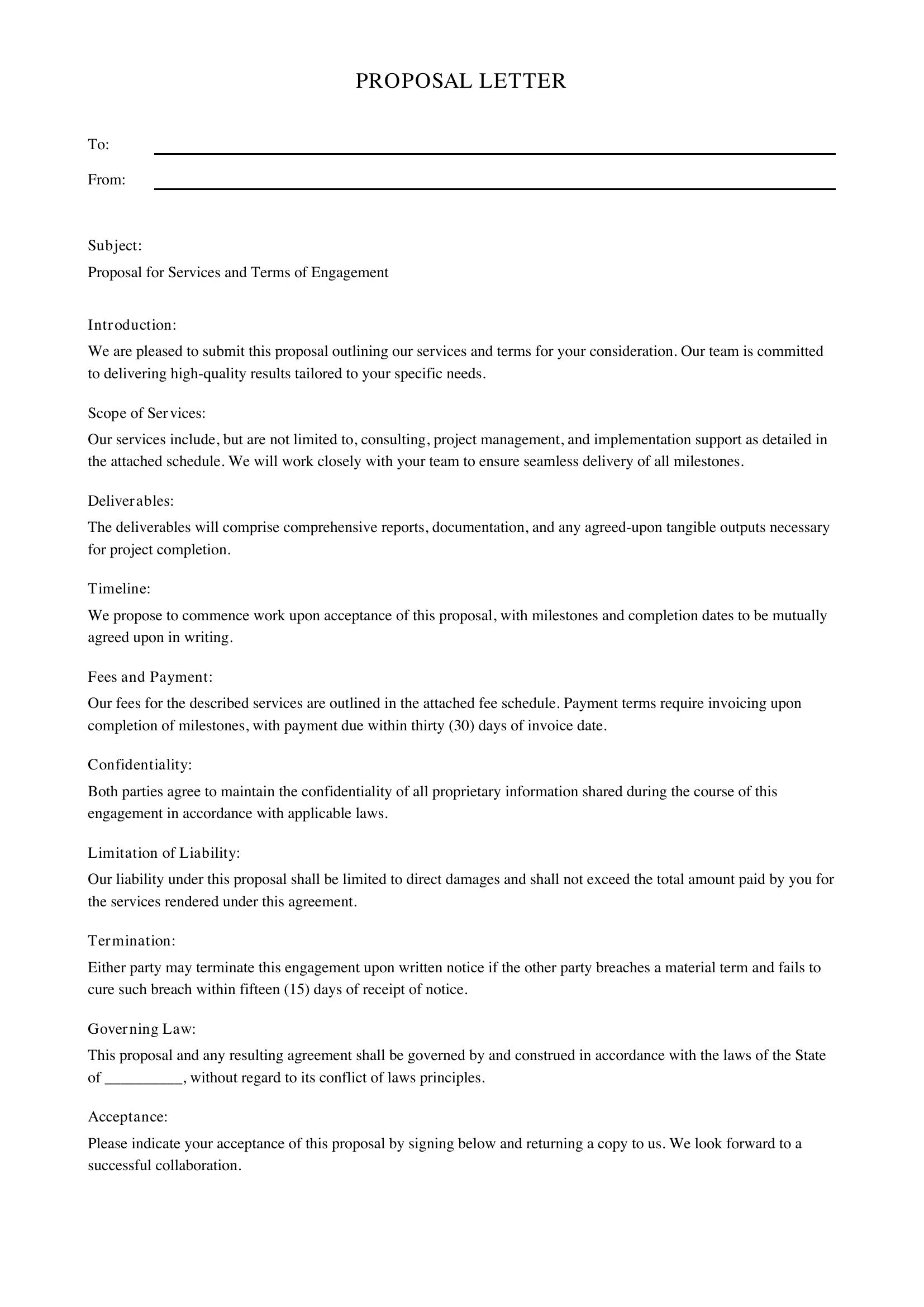 Proposal Letter Template - US