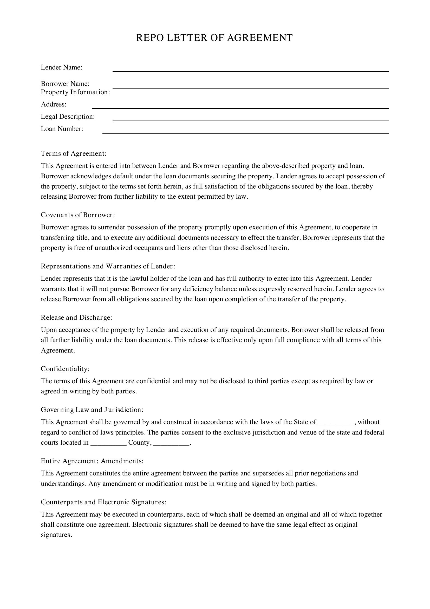 Repo Letter Template - US